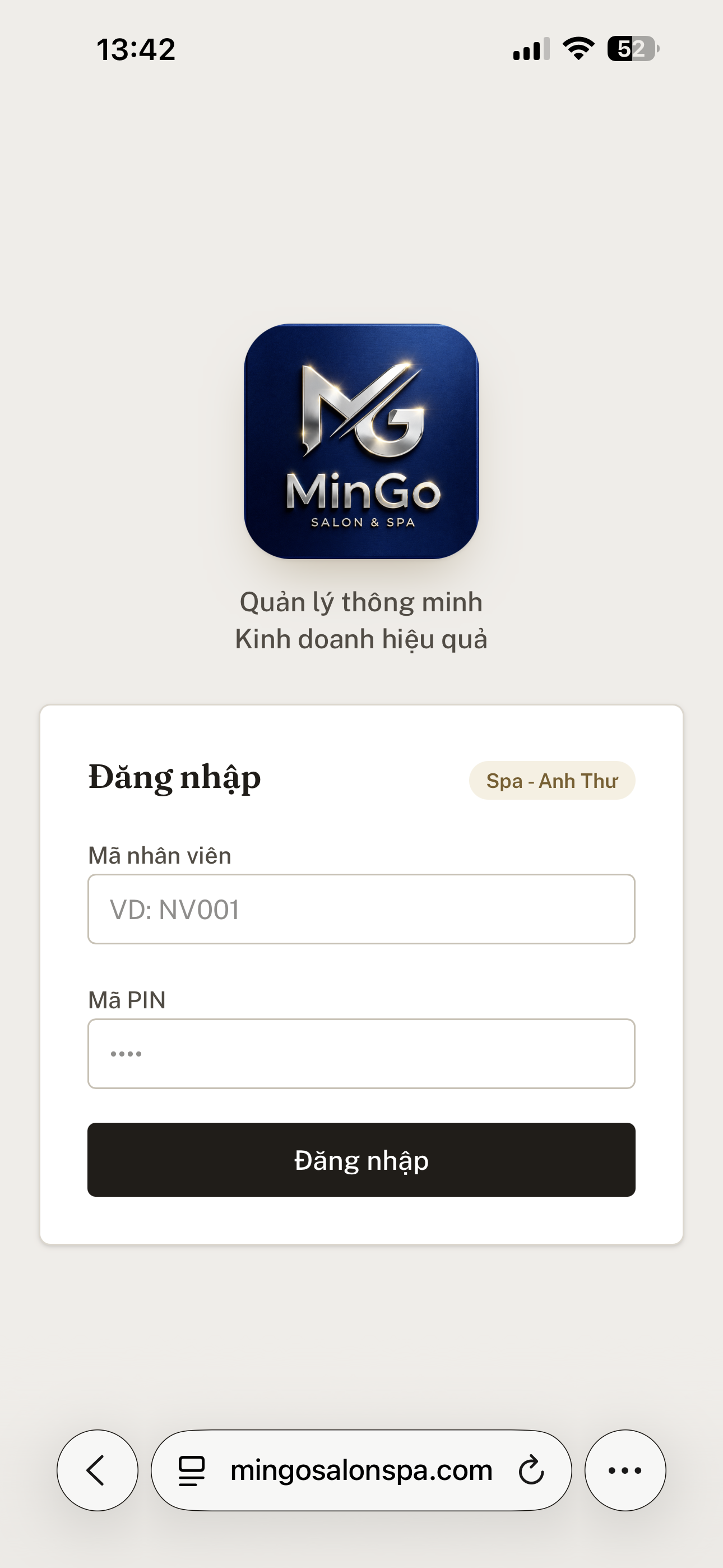 Màn hình đăng nhập